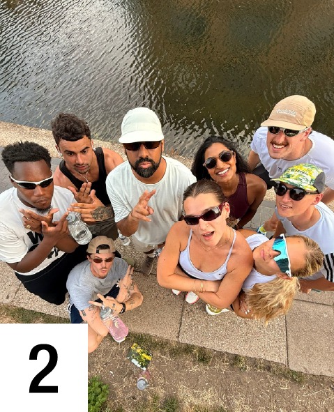Step 2, Audience intelligence: a group of people posing together outdoors by a canal